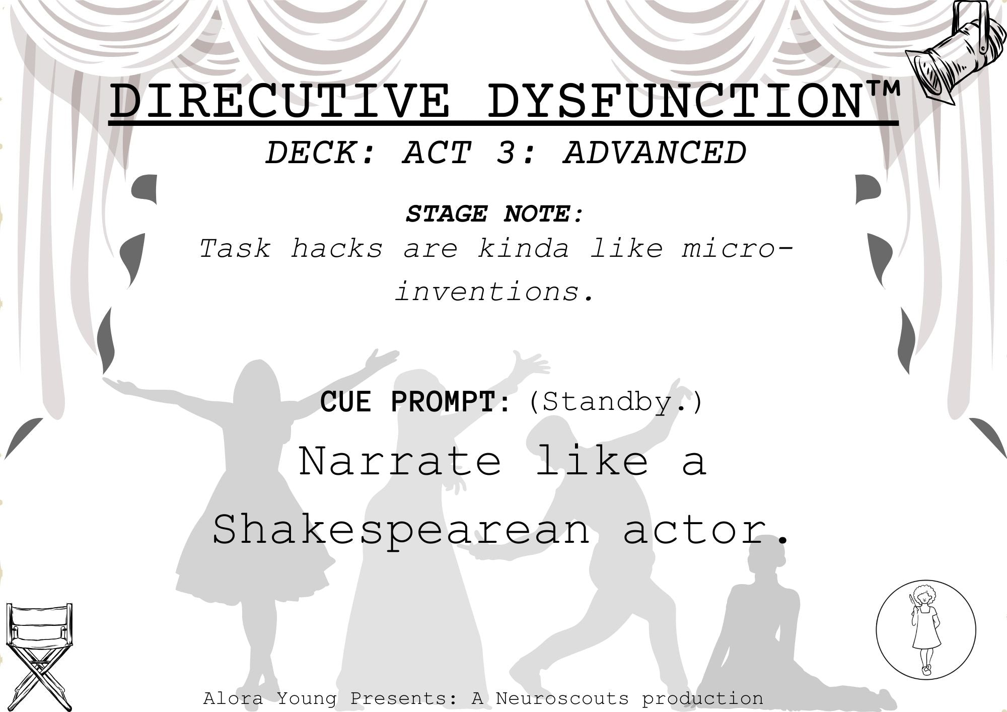 DIRECUTIVE DYSFUNCTION™ CARD DECK FOR EXECUTIVE DYSFUNCTION: ACT 4&5: ADVANCED