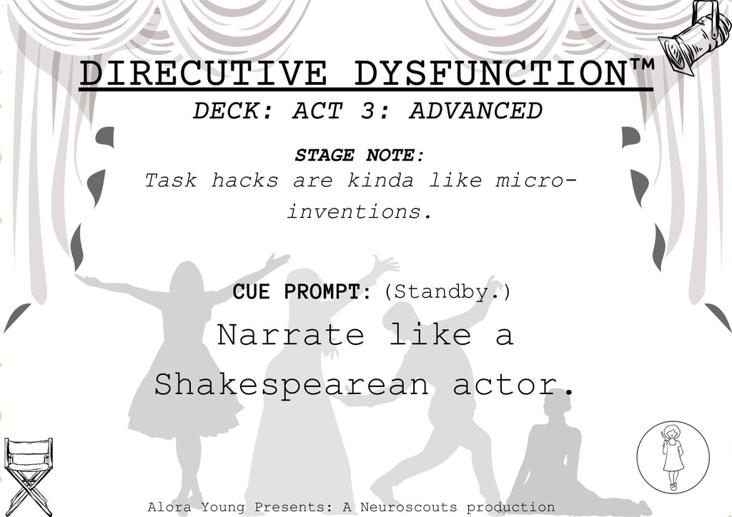 DIRECUTIVE DYSFUNCTION™ CARD DECK For Executive Dysfunction:Act 1: Novice Pack