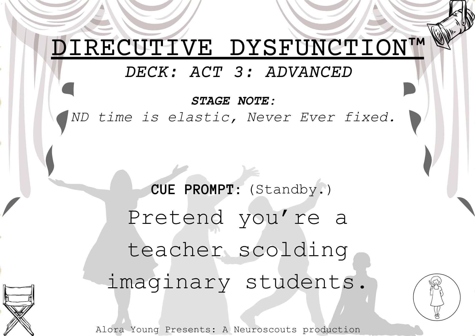 DIRECUTIVE DYSFUNCTION™ CARD DECK For Executive Dysfunction:Act 1: Novice Pack